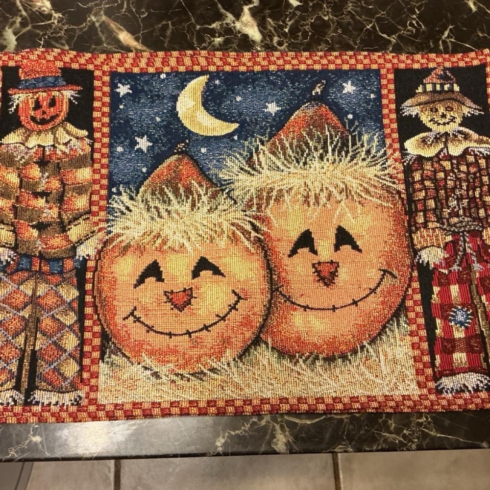VTG Scarecrow Placemats Set of 6 OS Multicolor Excellent Fall Harvest Decor